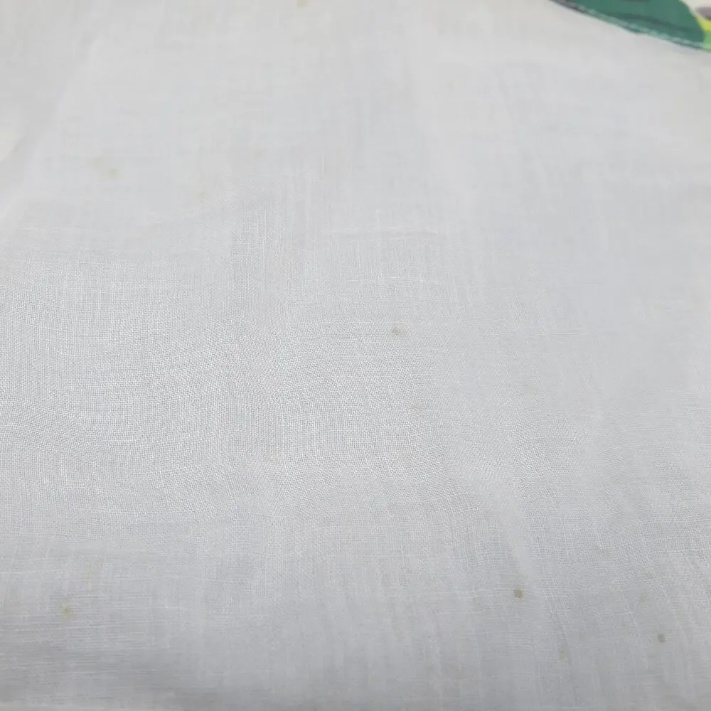 VINTAGE 1950/1960 Half Apron Handmade Pocket Beige with Leaves Tomatoes